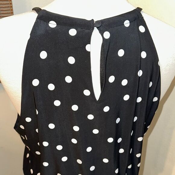 INC. Polka Dot Sleeveless Black/White Dress Size Large - Picture 8 of 11